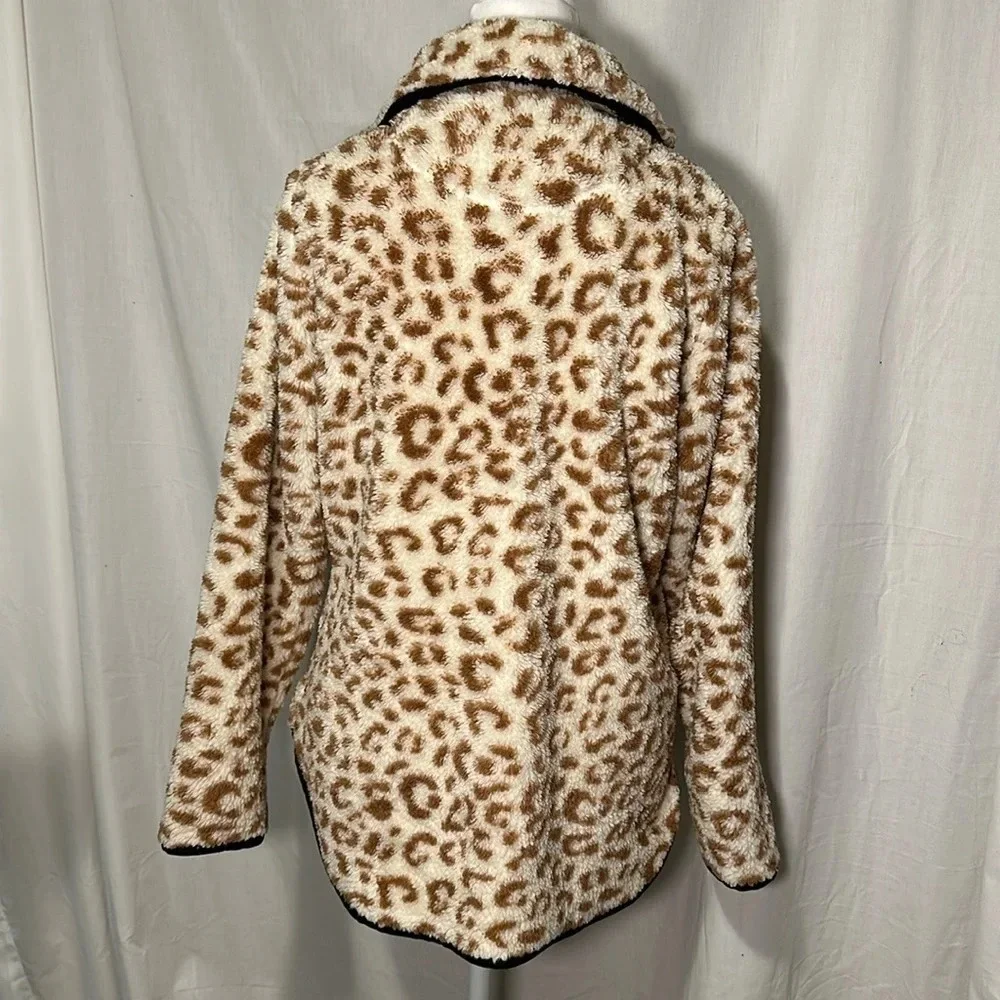 off white / cream & tan / brown leopard print Simply Southern Y neck pullover